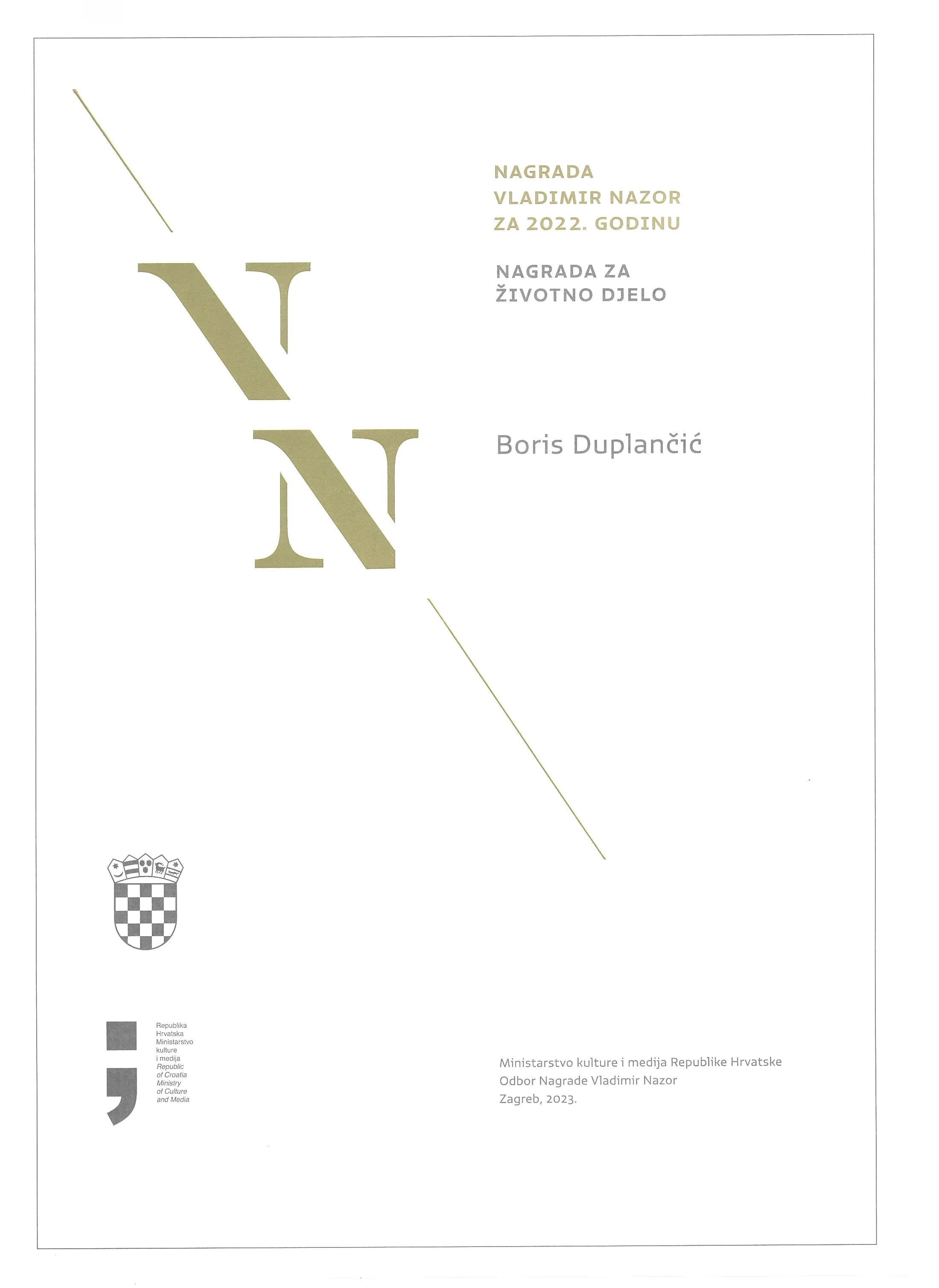 Nagrada Vladimir Nazor za životno djelo (2022.)